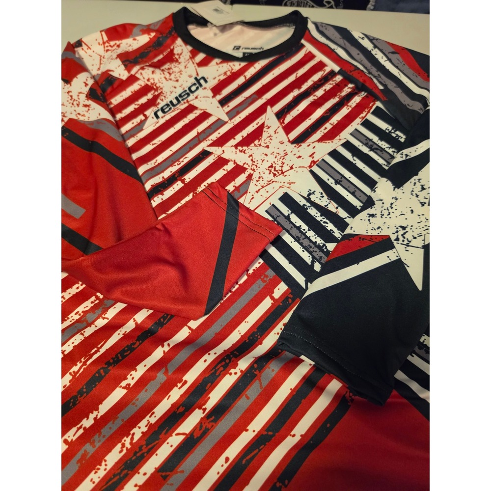 Reusch Patriot II Pro-Fit LS Jersey Mens Adult Large Red White Blue 3811302 NWT